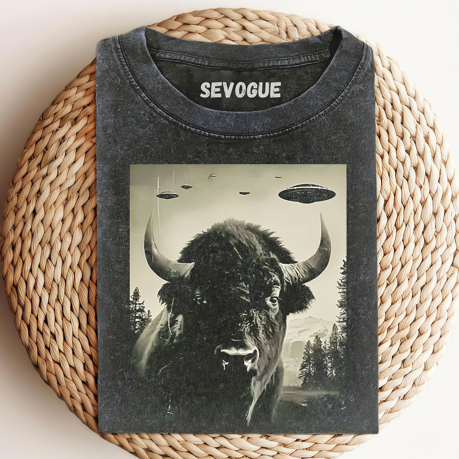 Funny Animal Selfie With Ufo Art Acid Wash Unisex Tee, Sweatshirt & Hoodie