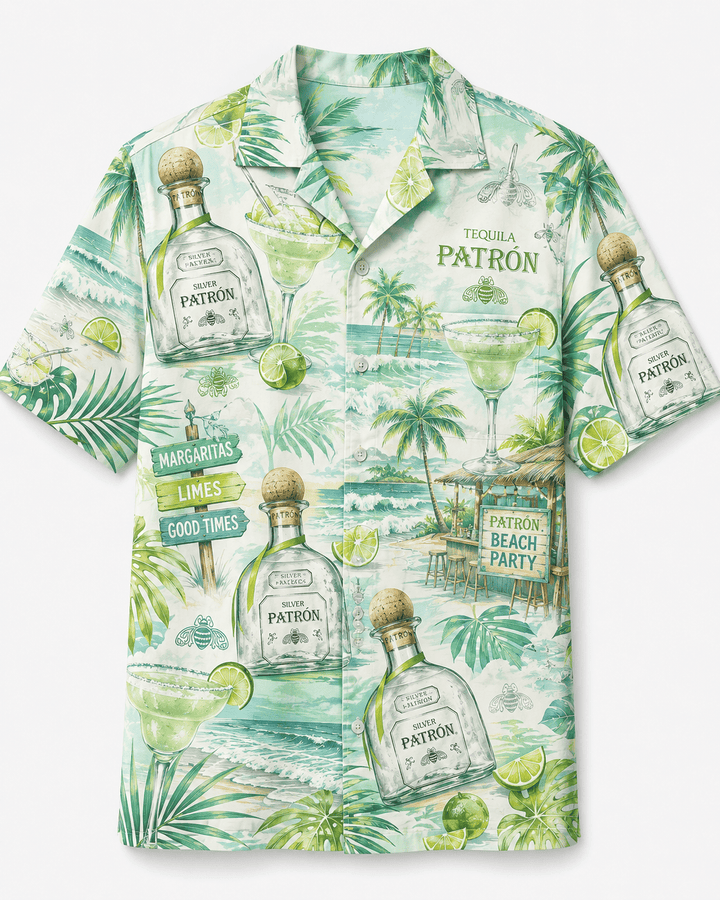 Patrón Silver Beach Party Hawaiian Shirt