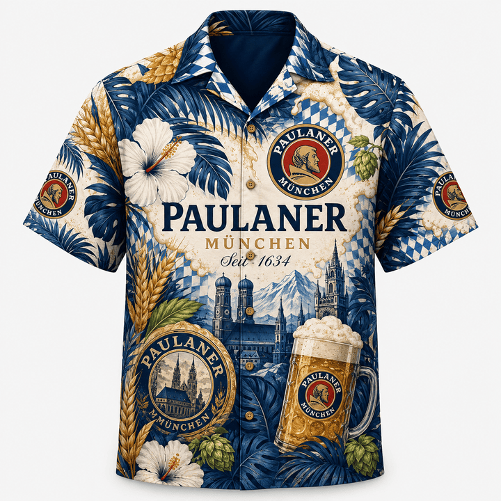 Paulaner München Hawaiihemd Hawaiian Shirt
