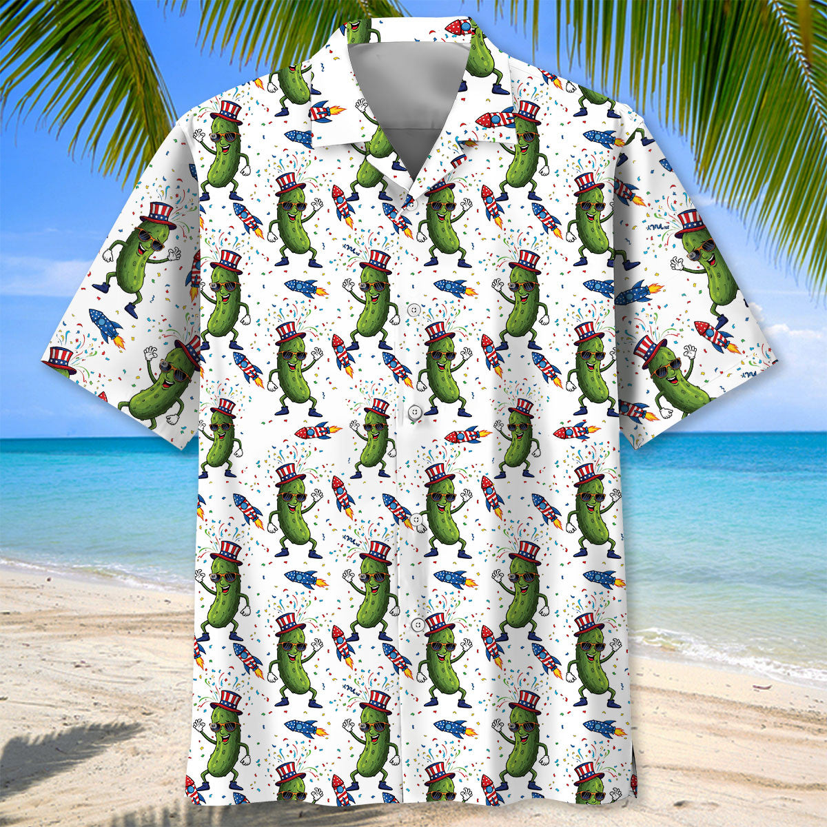Pickle Dancing Proud Of America Hawaiian Shirt