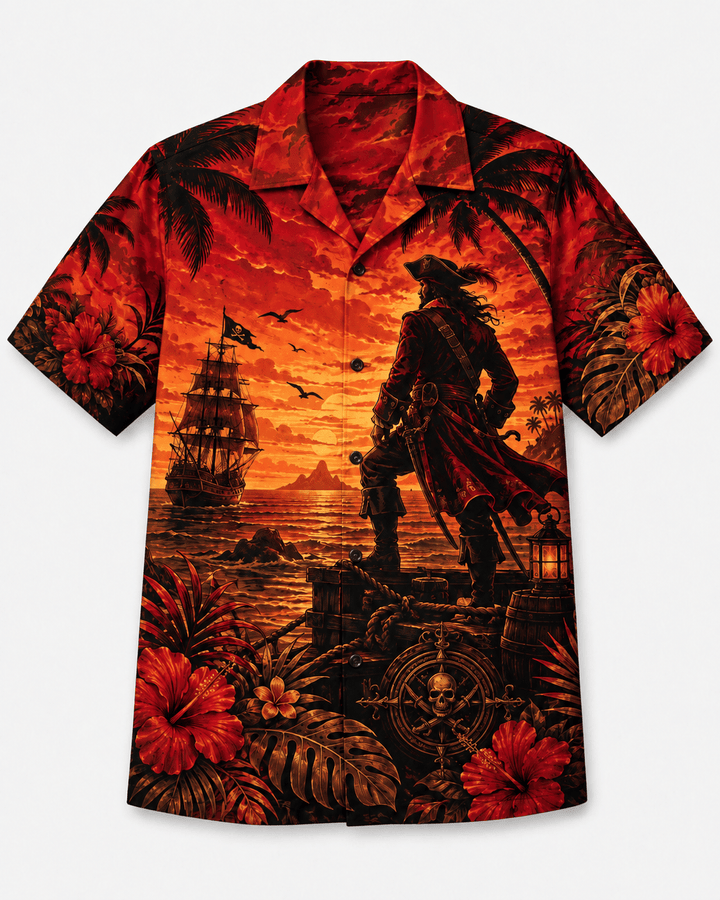 Pirate Sunset Adventure Hawaiian Shirt