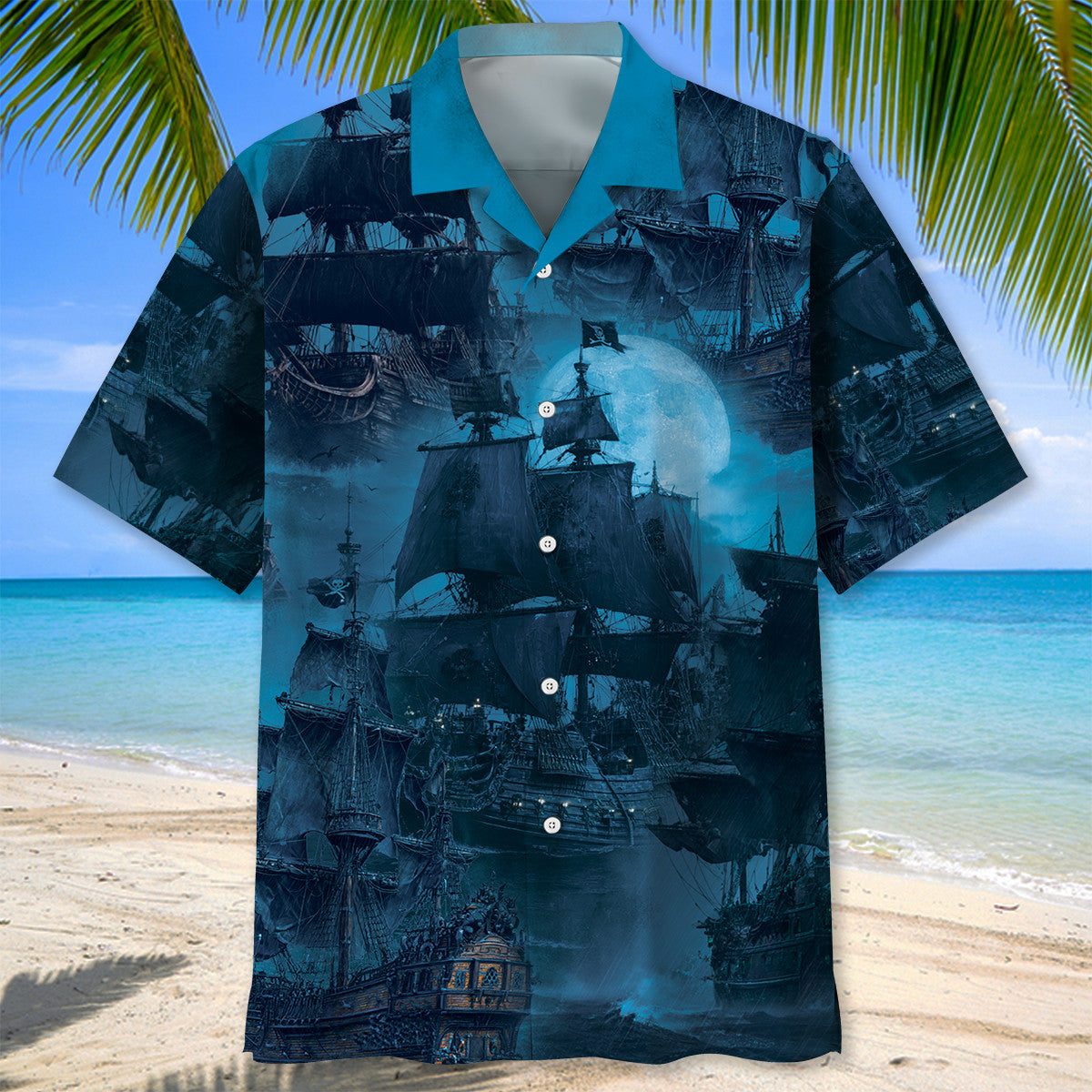 Pirate Ship In The Storm Hawaiian Shirt