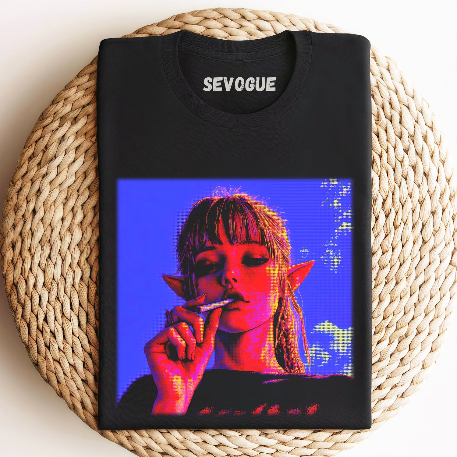 Pixel Smoking Elf Girl Unisex Tee, Sweatshirt & Hoodi