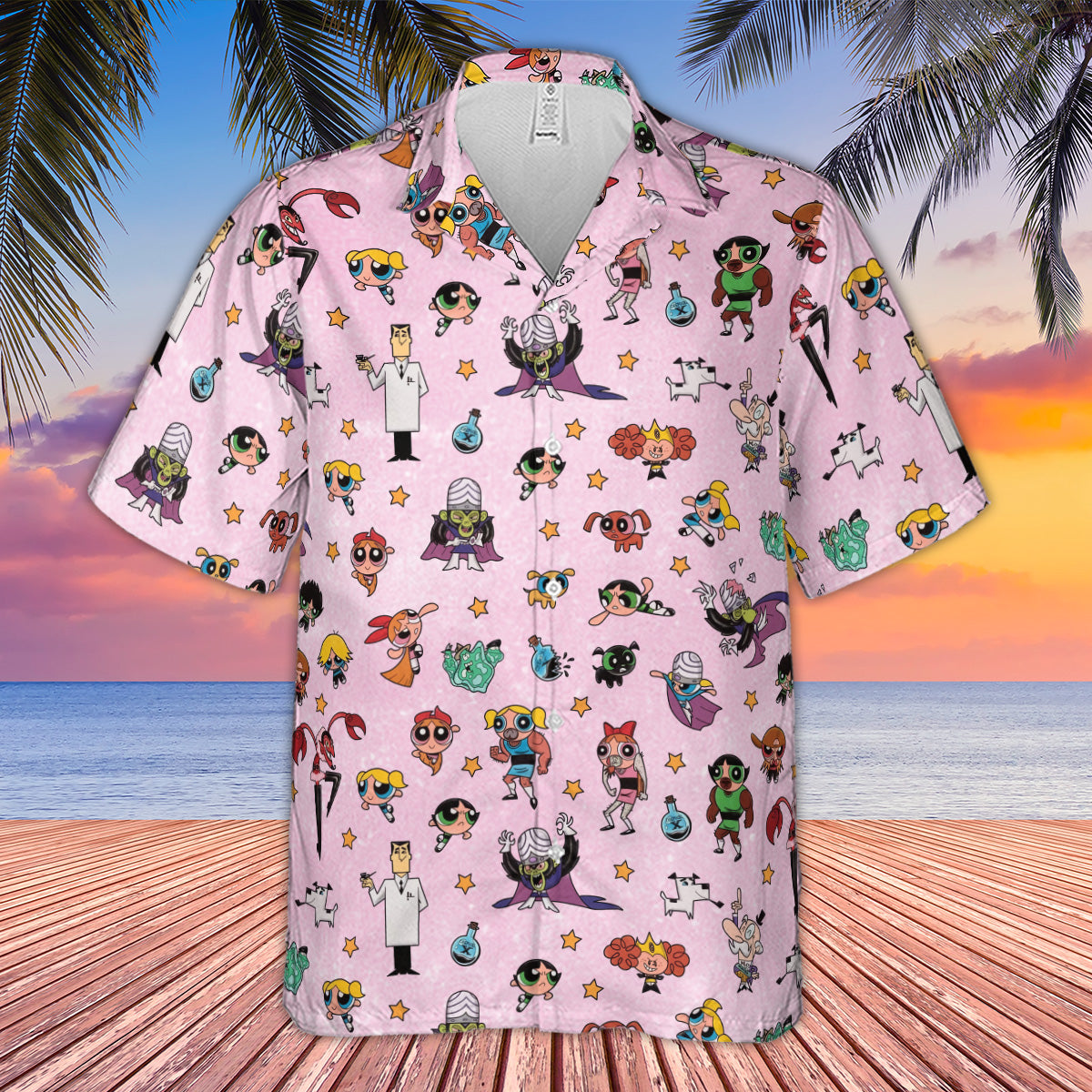 Power Puff Girls Characters Pattern Hawaiian Shirt