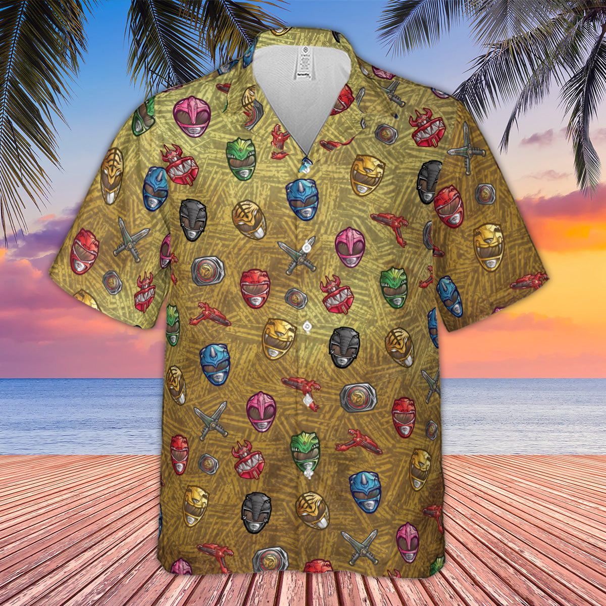 Power Team Mighty Morphin Power Rangers Hawaiian Shirt