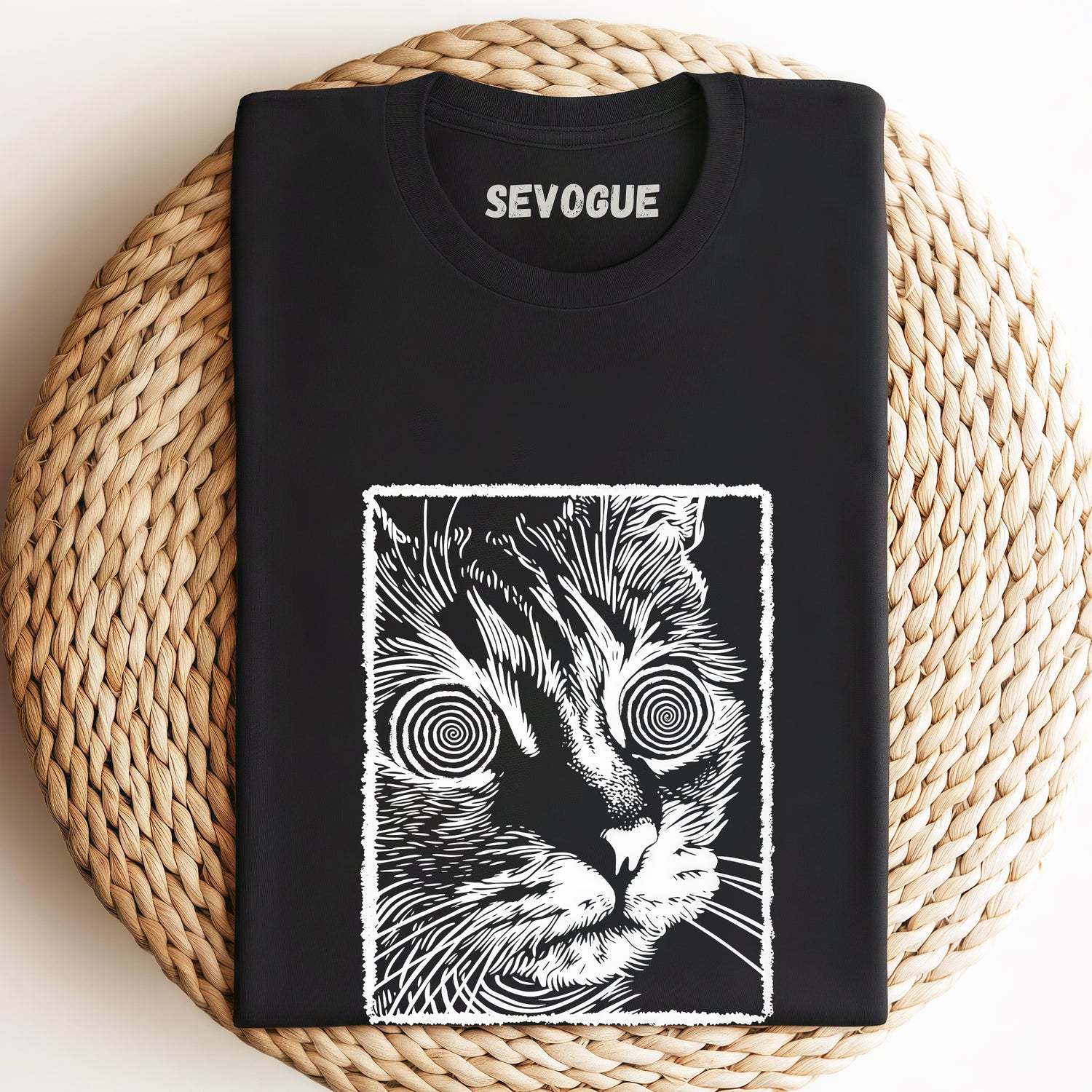 Psychedelic Cat Retro Unisex Tee, Sweatshirt & Hoodi