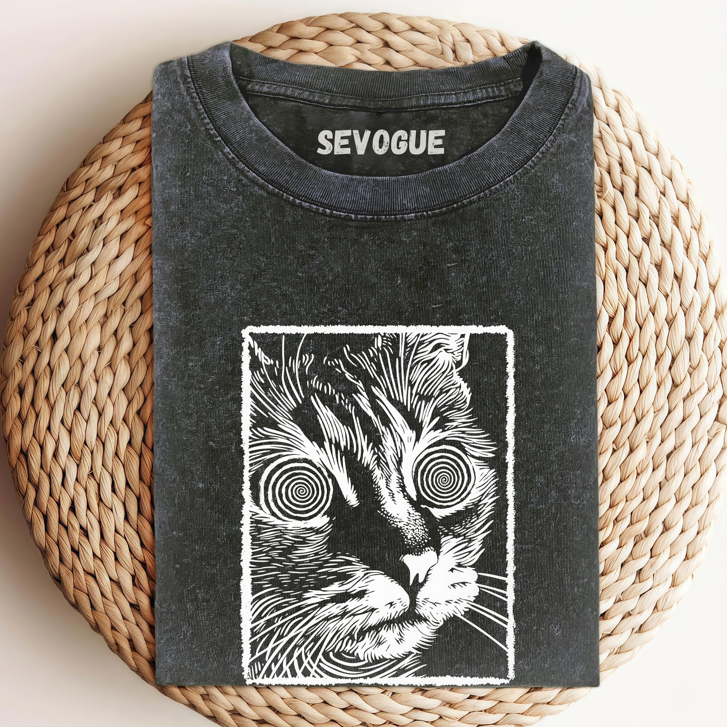Psychedelic Cat Retro Unisex Tee, Sweatshirt & Hoodi