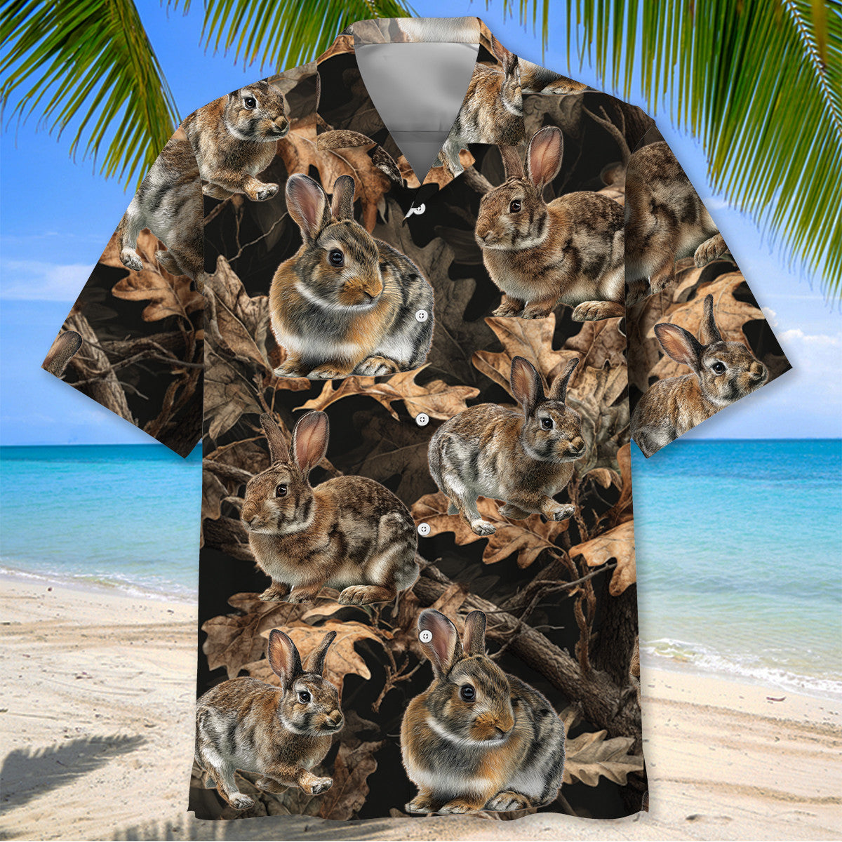 Rabbit Hunting Camouflage Hawaiian Shirt