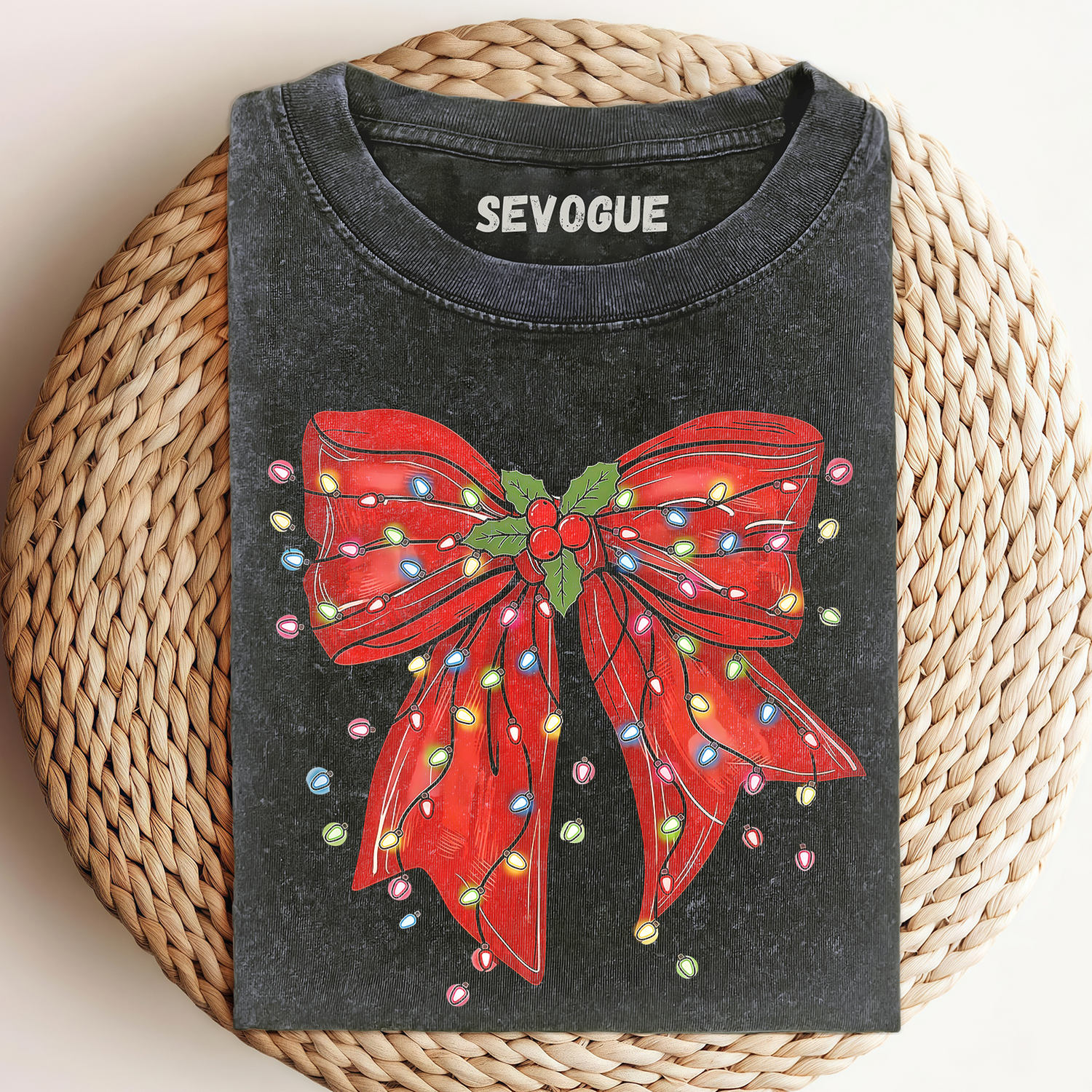 Red Bow Christmas Lights Coquette Unisex Tee, Sweatshirt & Hoodie