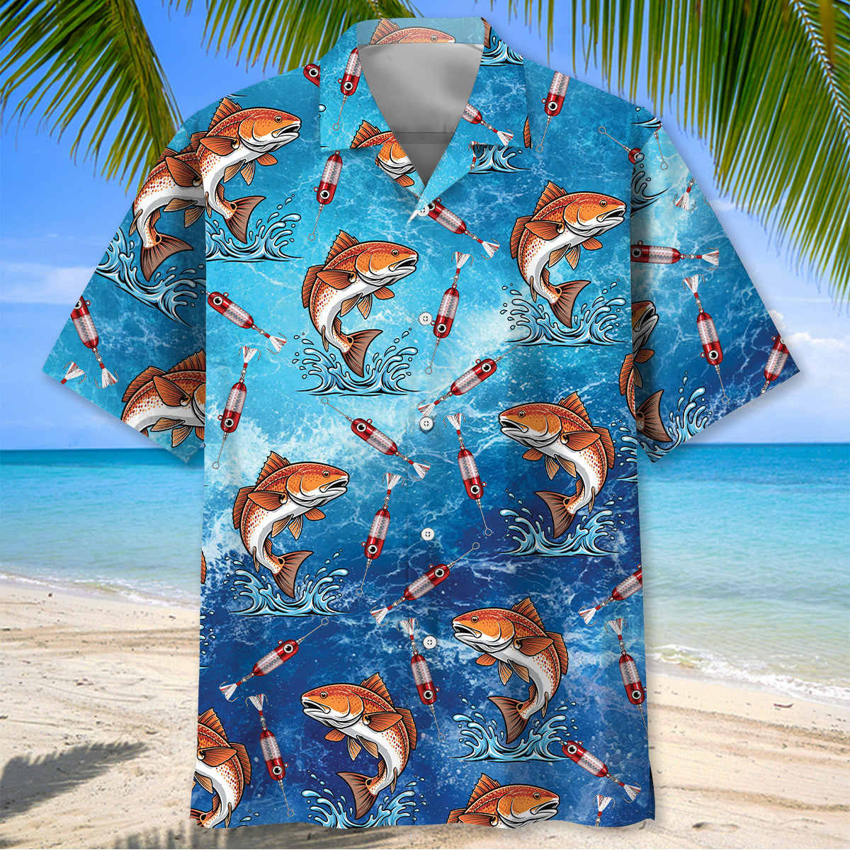 Redfish Blue Hawaiian Shirt