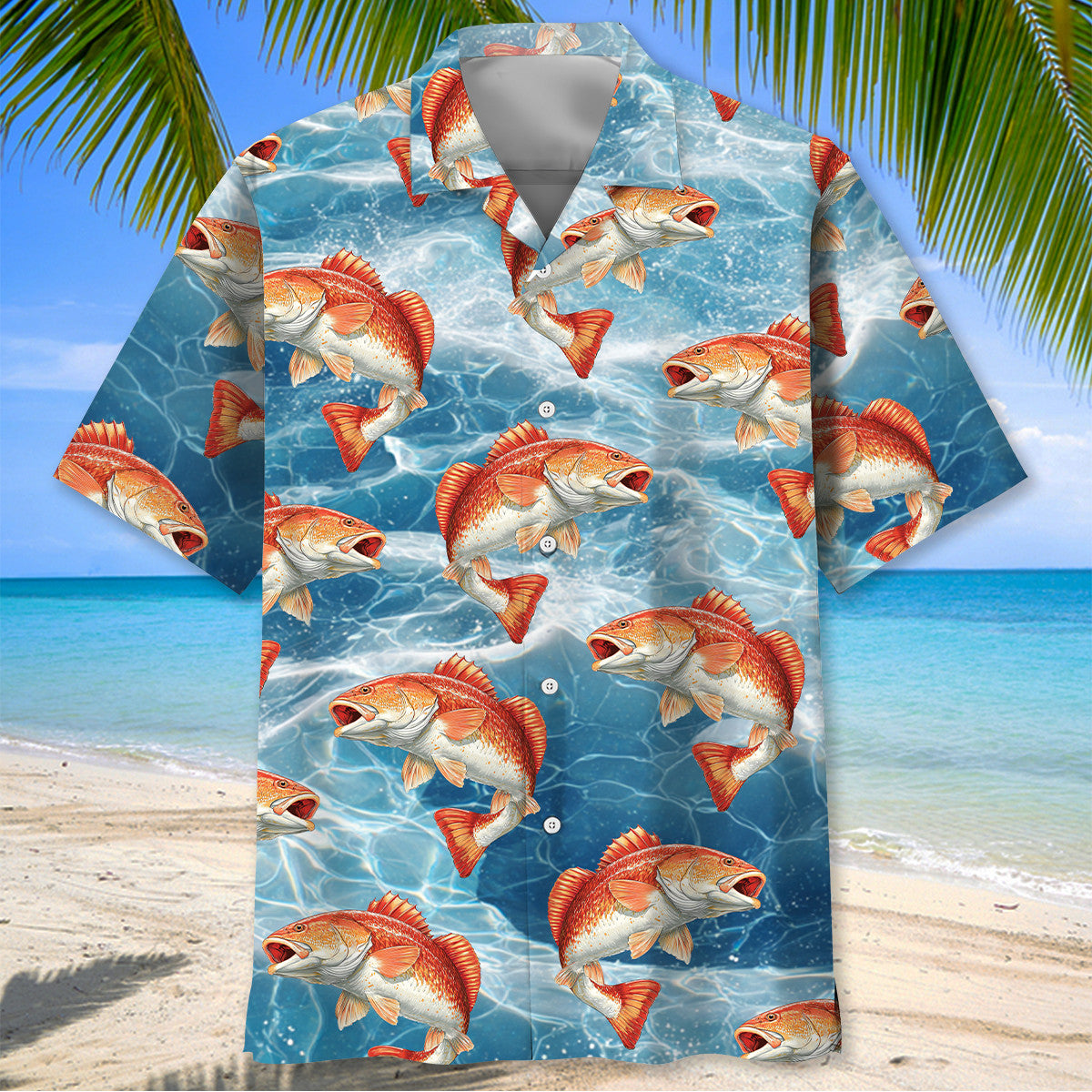 Redfish Blue Water Hawaiian Shirt