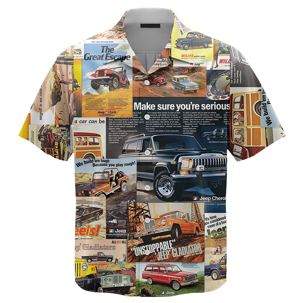 Retro Jeep Collage  Hawaiian Shirt