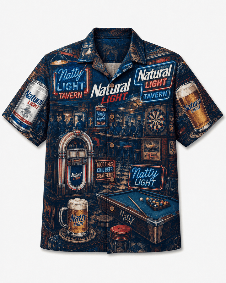 Retro Natty Light Tavern Hawaiian Shirt