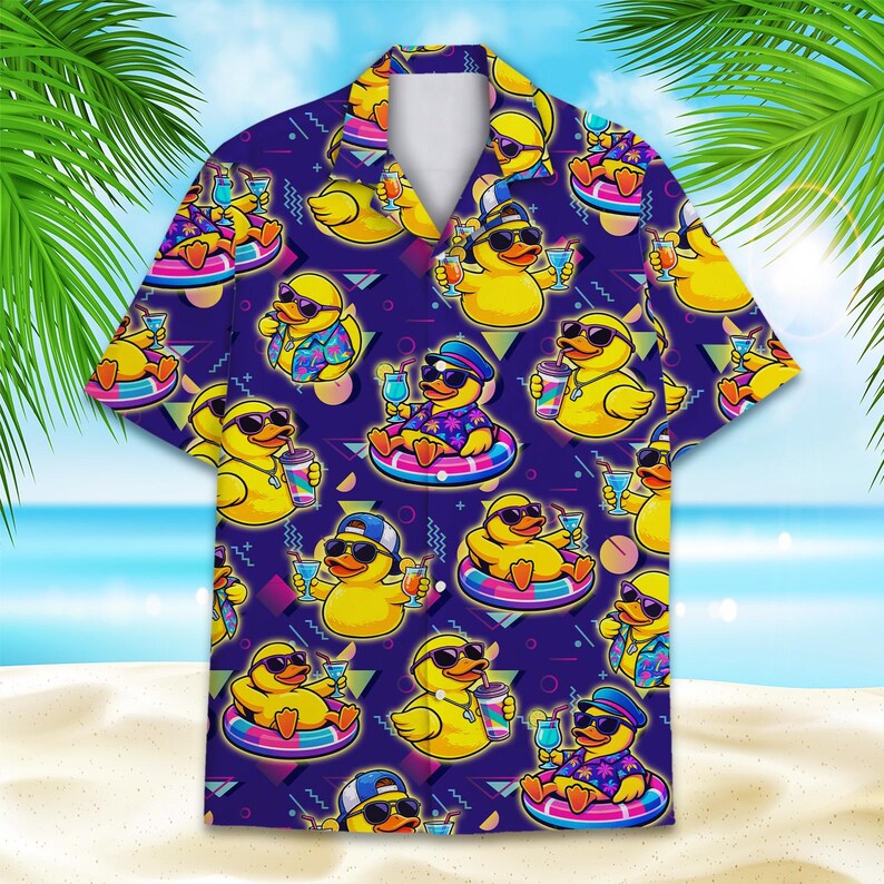 Retro Rubber Duck Hawaiian Shirt