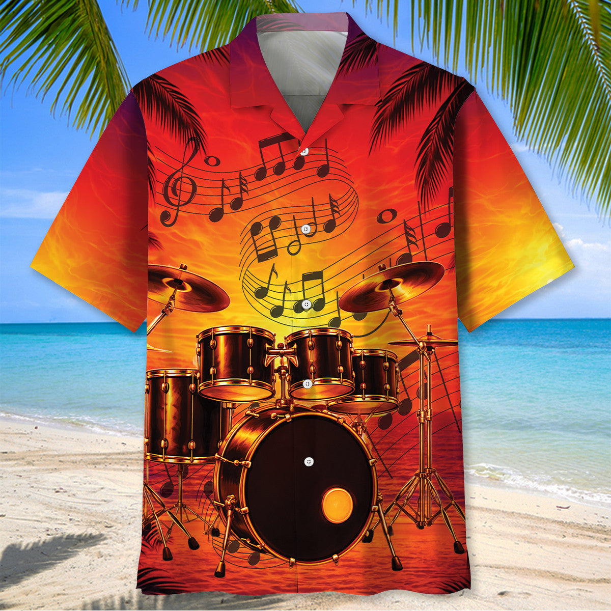 Retro Sunset I Destroy Silence Hawaiian Shirt