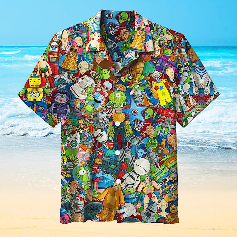 Robots and Aliens Universal Hawaiian Shirt