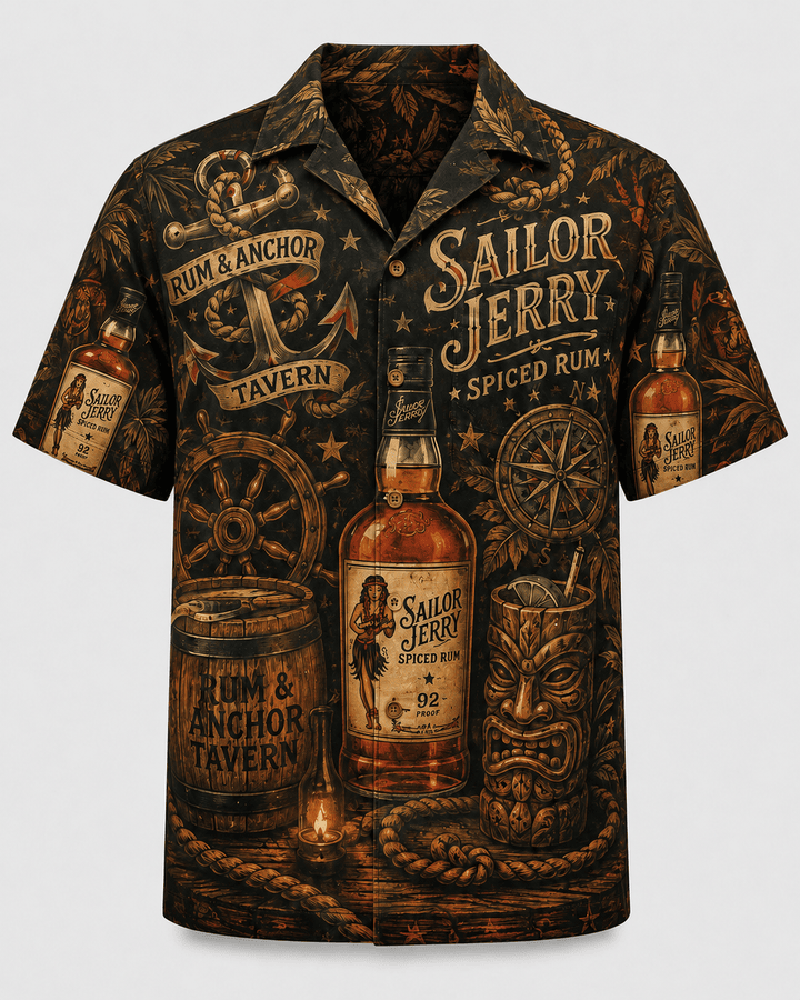 Sailor Jerry Rum & Anchor Tavern Hawaiian Shirt