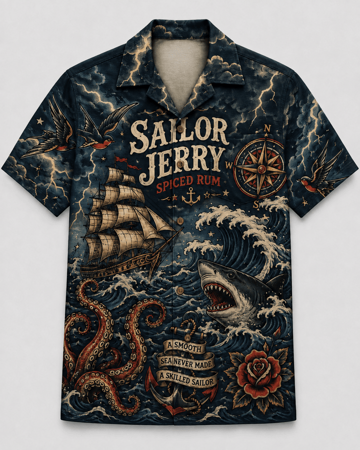 Sailor Jerry Stormy Seas Hawaiian Shirt