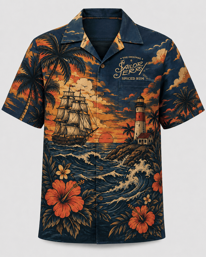 Sailor Jerry Sunset Voyage Hawaiian Shirt
