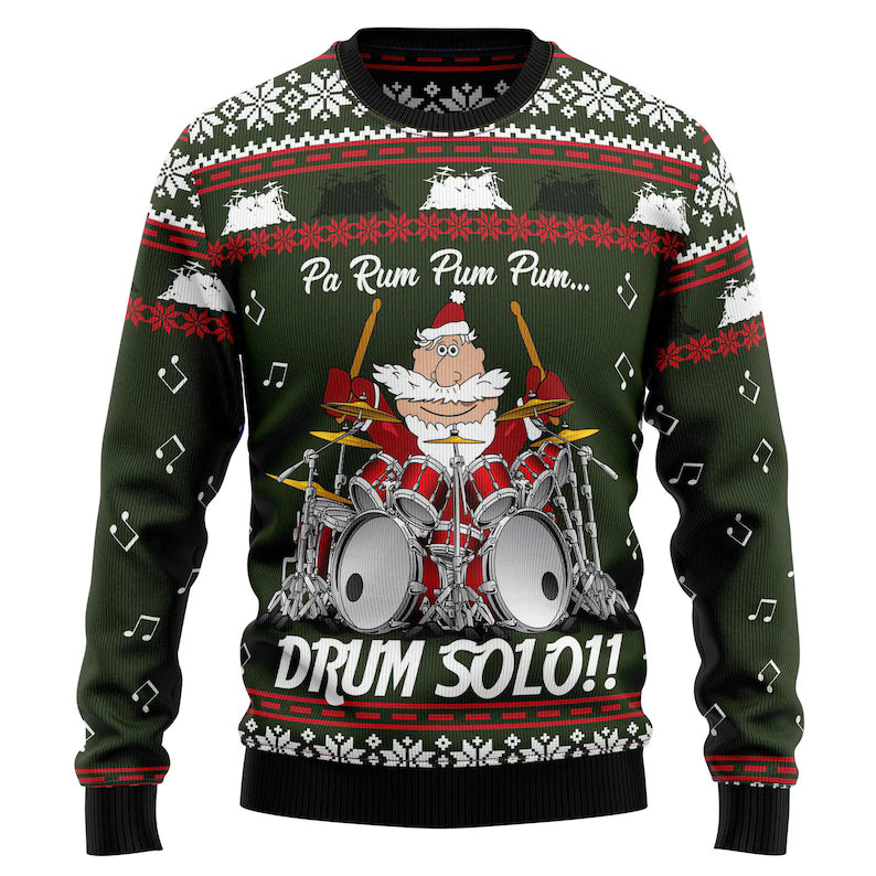 Santa Drum Solo Christmas Ugly Sweater