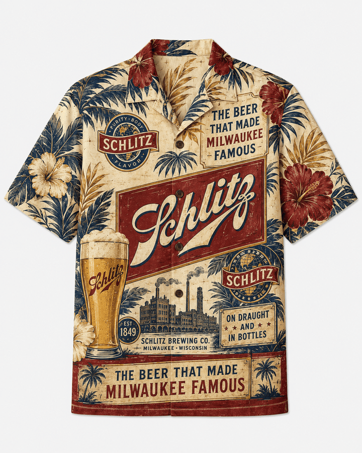 Schlitz Milwaukee Famous Hawaiian Shirt