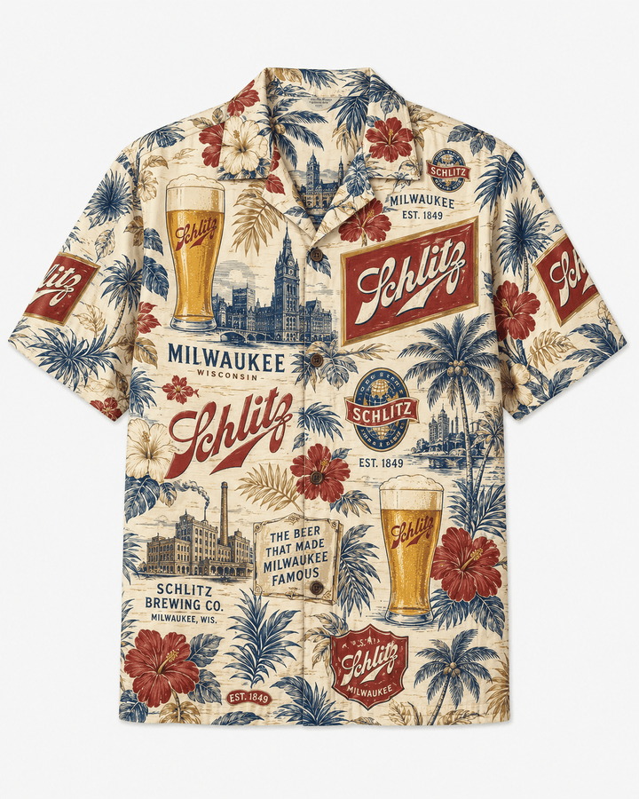Schlitz Milwaukee Heritage Hawaiian Shirt