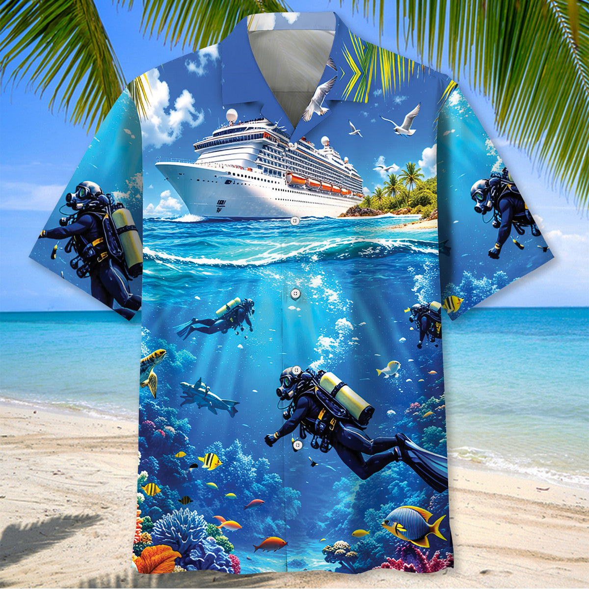 Scuba Diving Cruise Aloha Beach Hawaiian Shirt