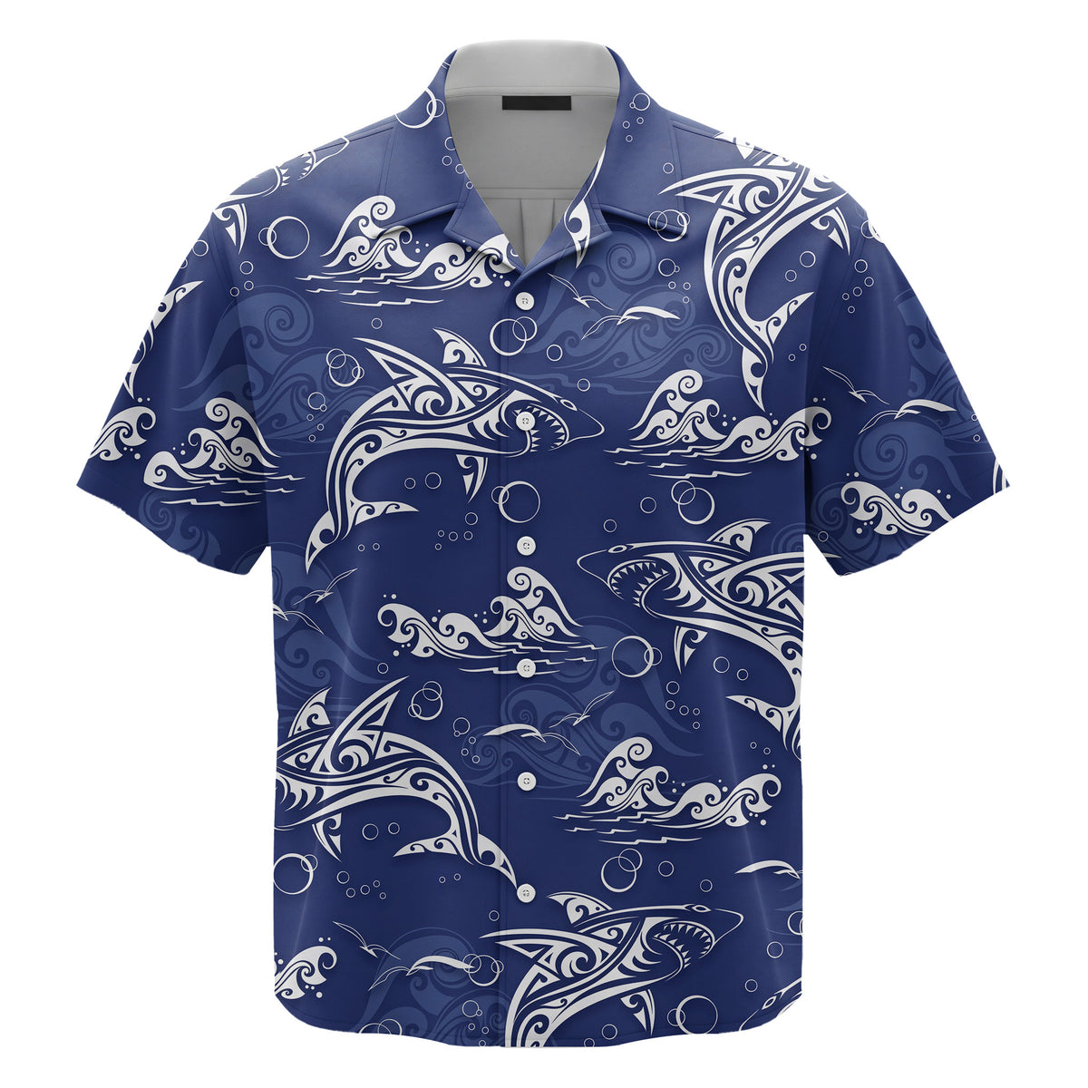 Shark Hawaiian Shirt: Retro Surfing Print, Blue Ocean Tropical Shirt