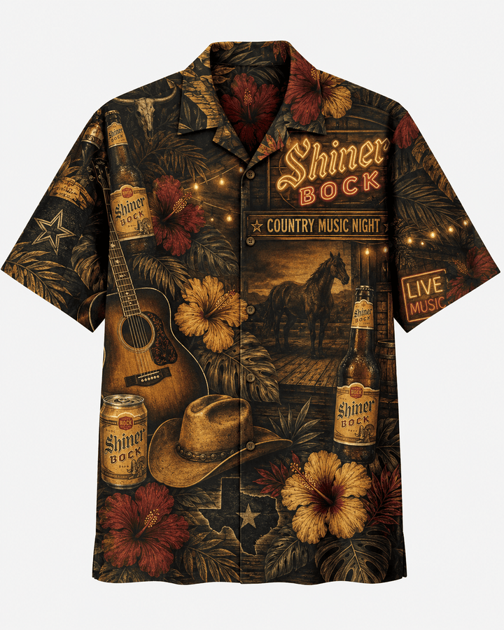 Shiner Bock Country Music Night Hawaiian Shirt