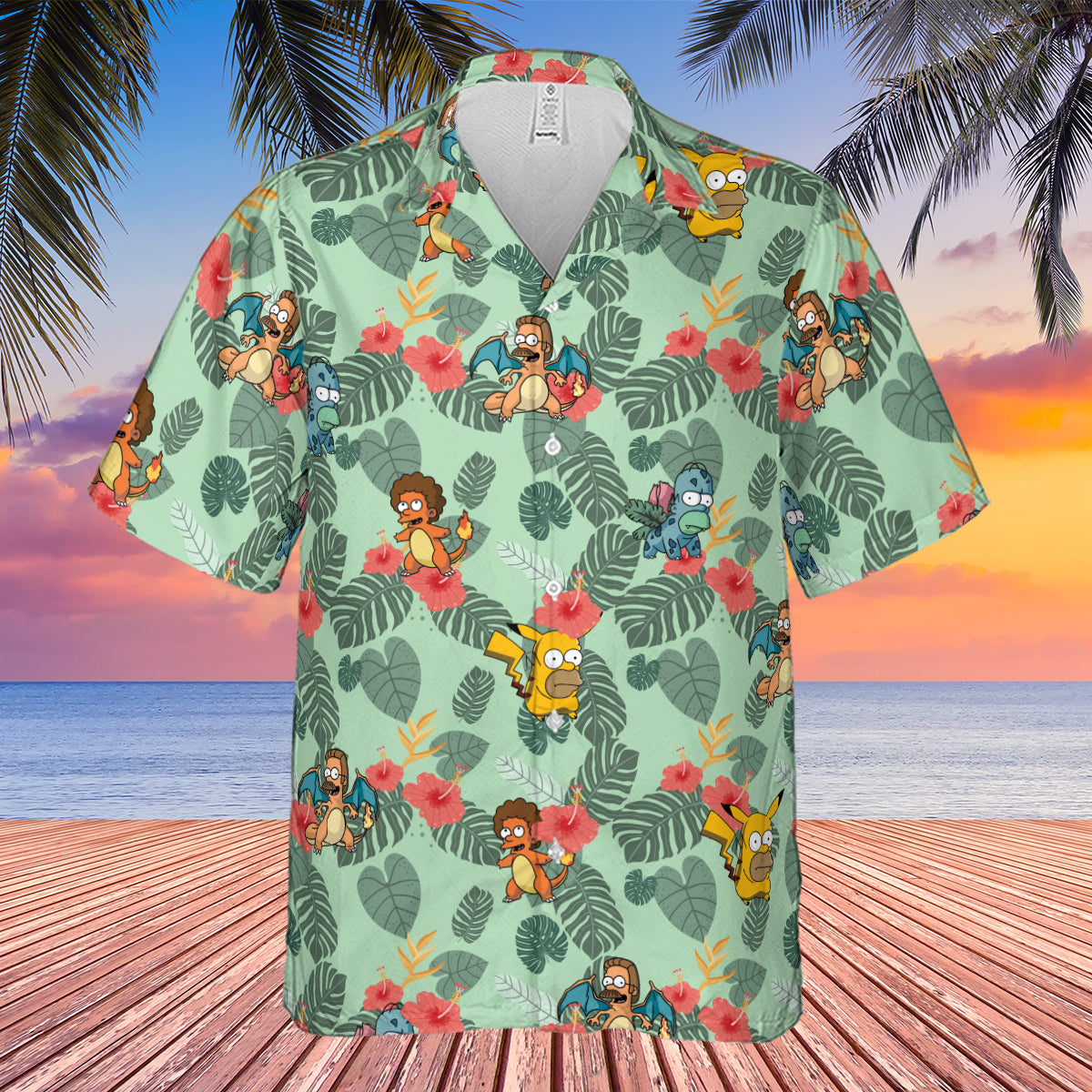 Simpsonmon The Simpsons Pokemon Mashup Hawaiian Shirt