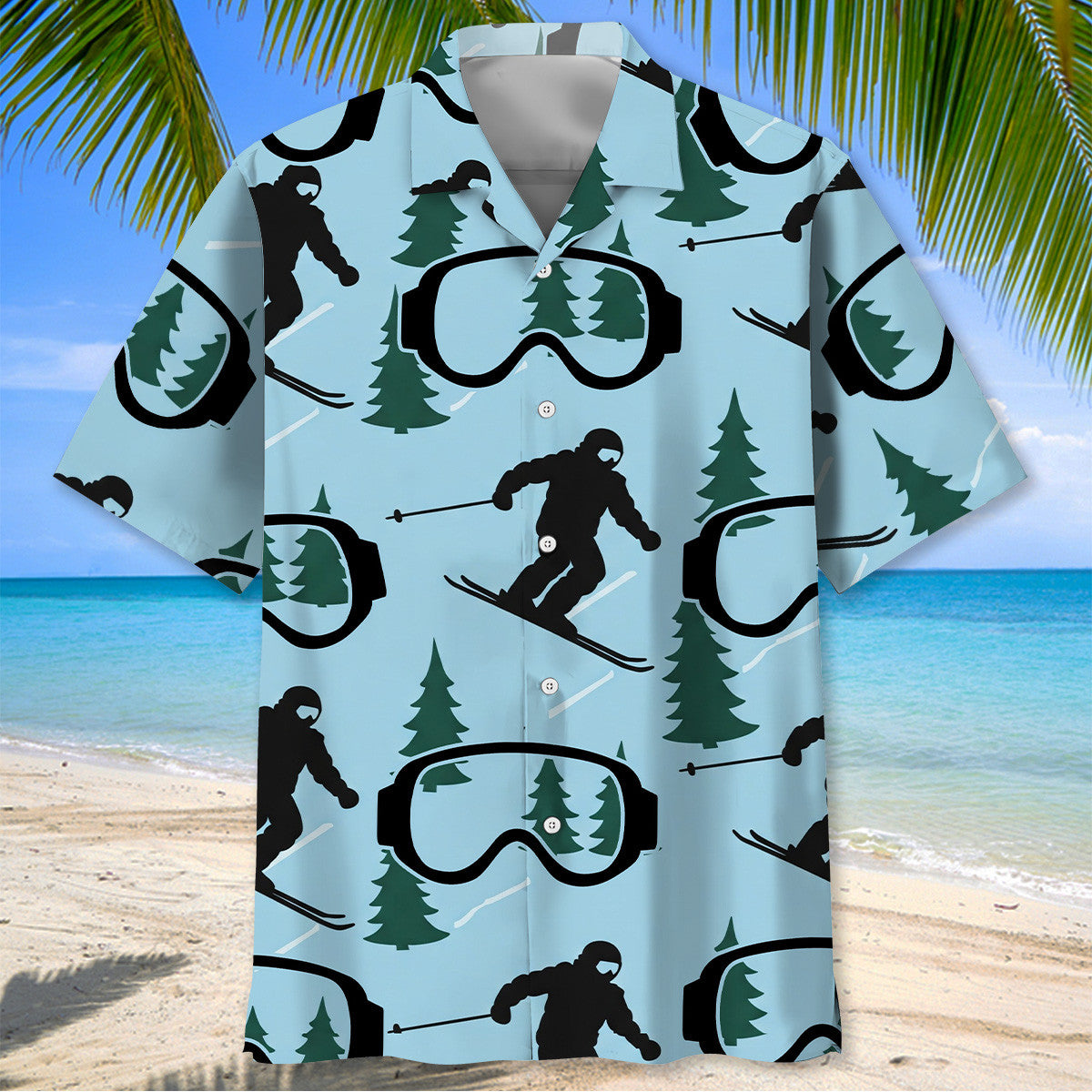 Ski Blue Goggles Funny Hawaiian Shirt