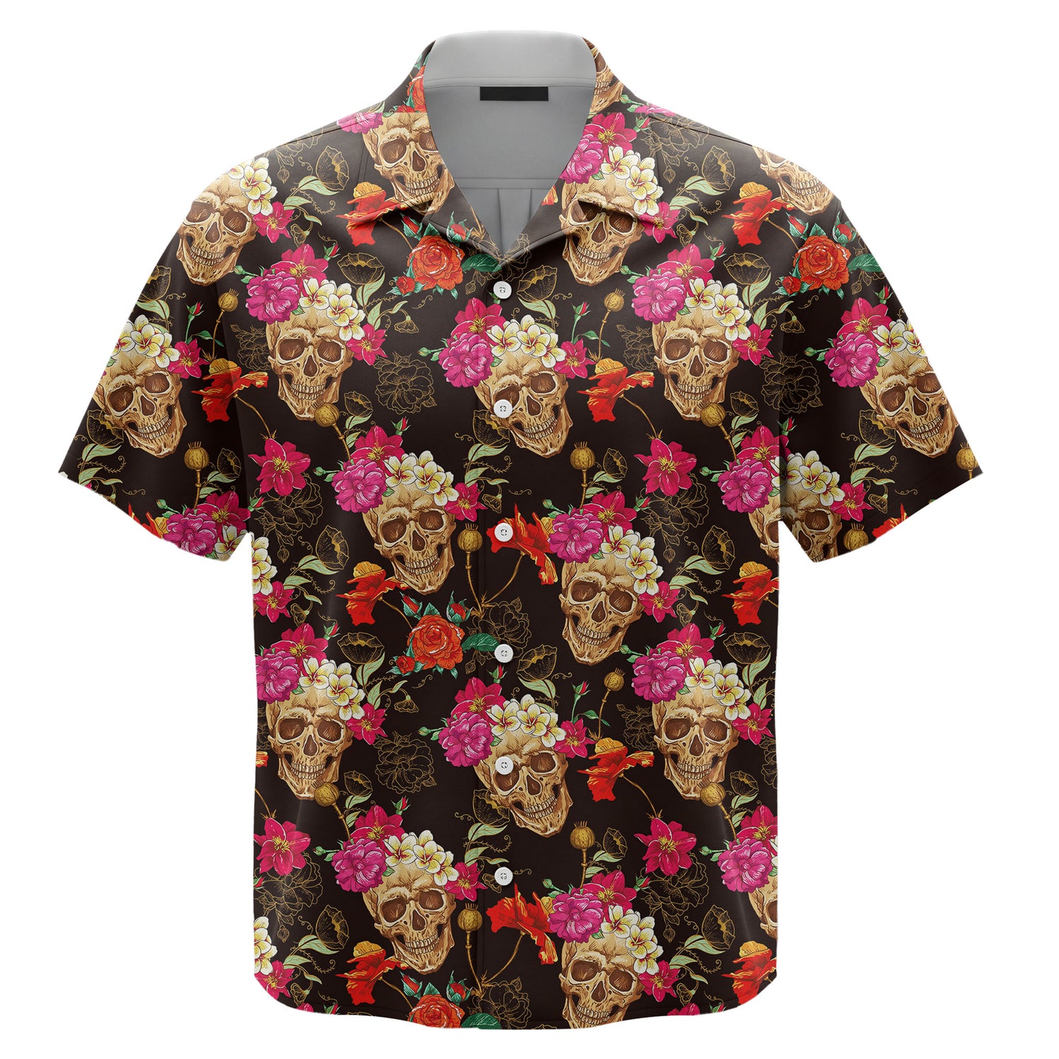Skull and Flowers |Unisex Hawaiian Shirt