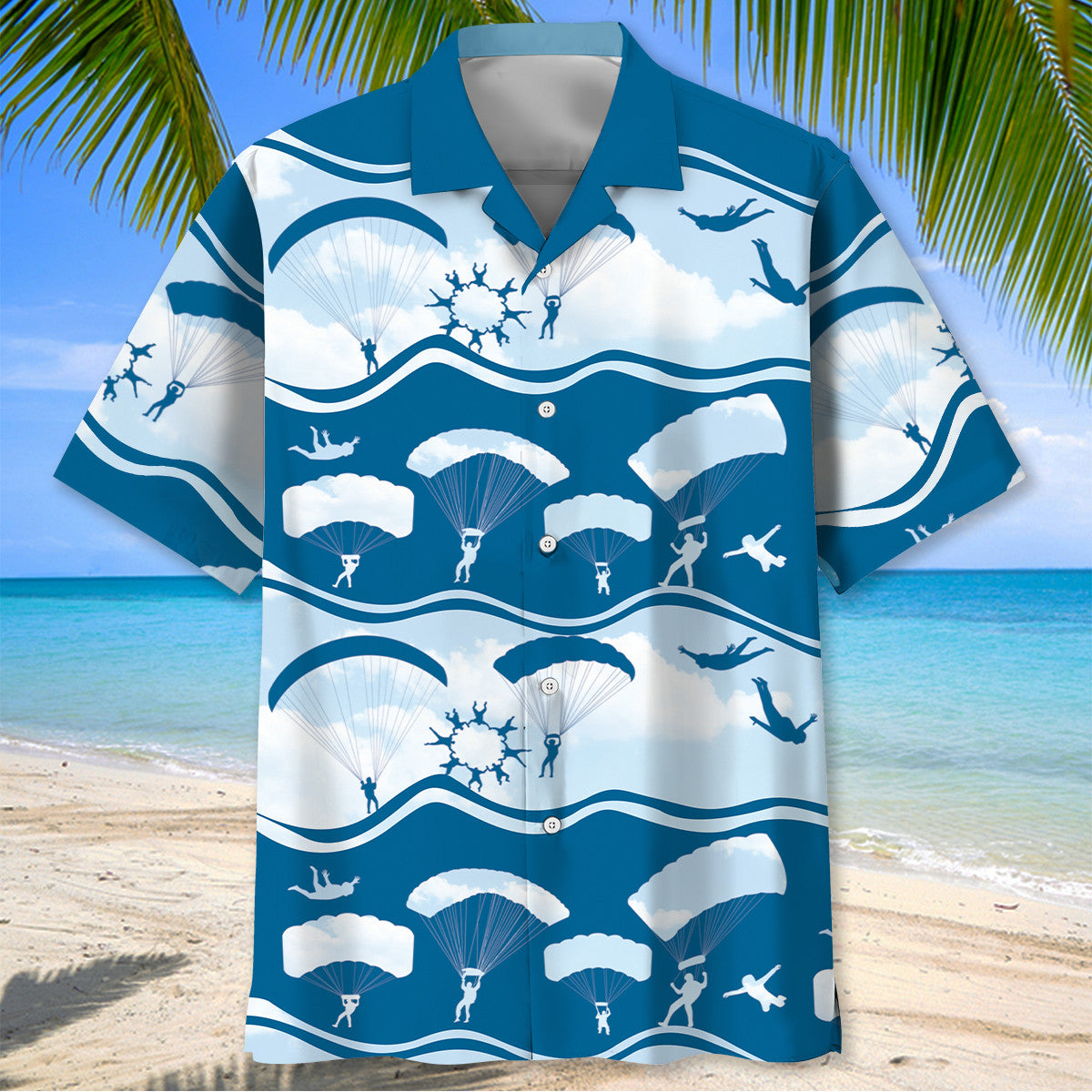 Skydiving Blue Sky Hawaiian Shirt