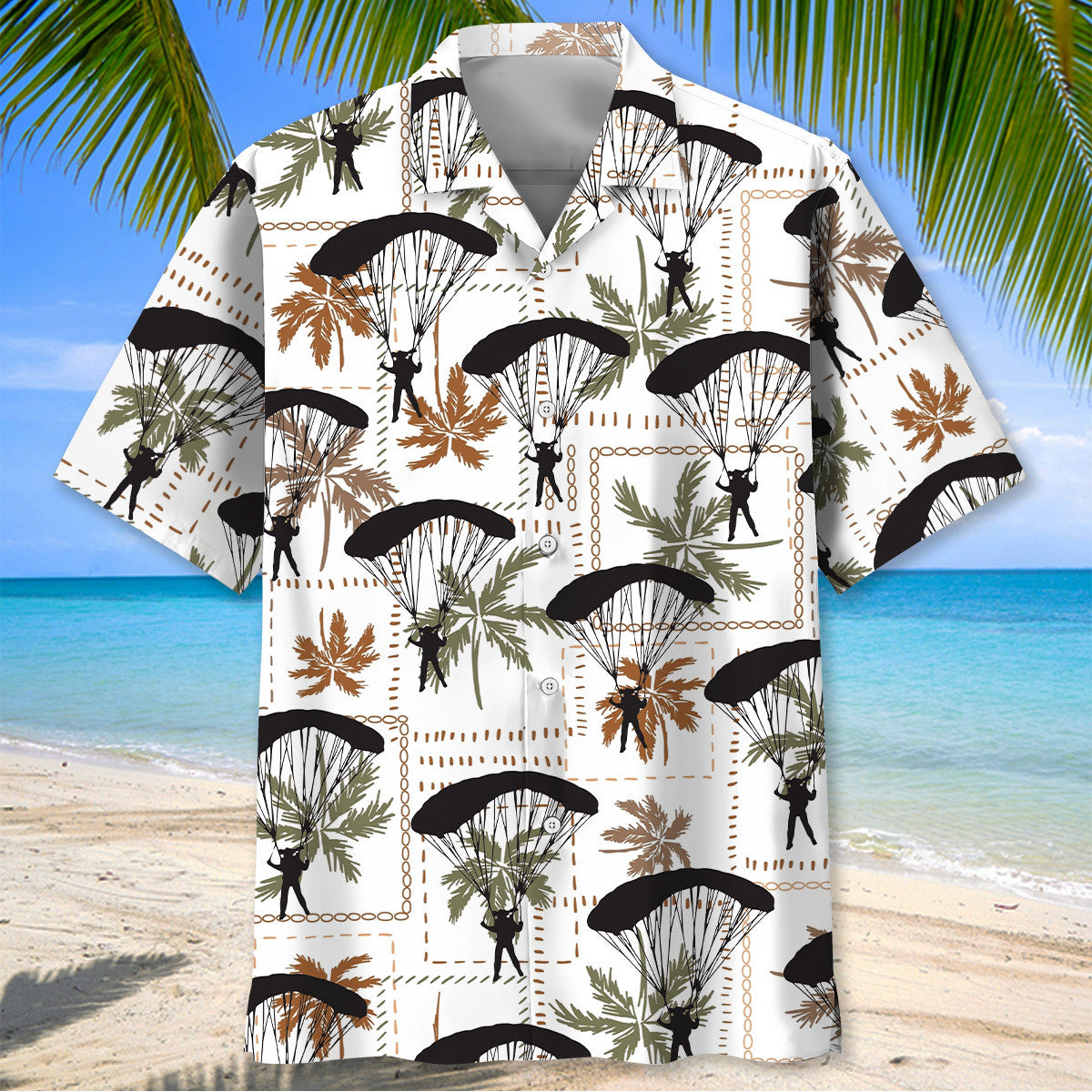 Skydiving Palm Tree Hawaiian Shirt