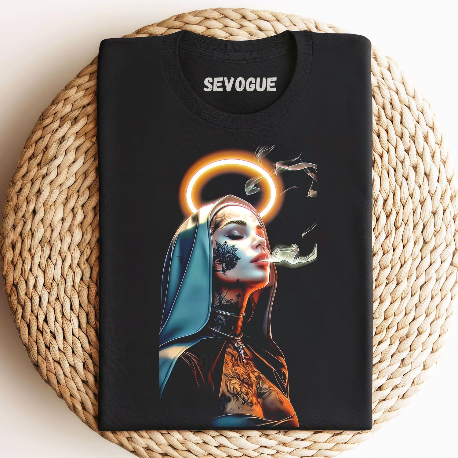 Smoking Cool Nun Unisex Tee, Sweatshirt & Hoodie