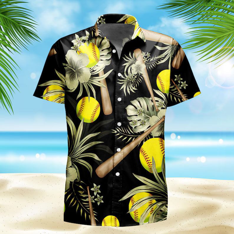 Softball Hawaiian Shirt, Baseball Lover Shirt