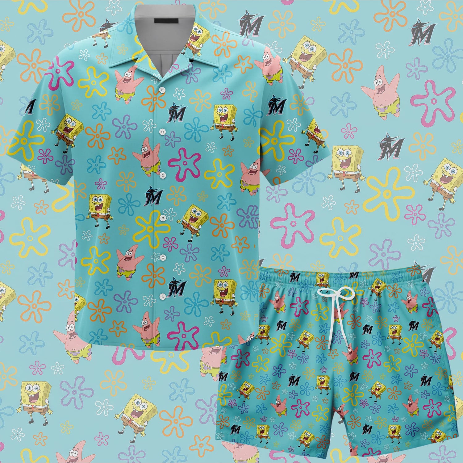 SpongeBob And Friends Hawaiian Shirt & Shorts