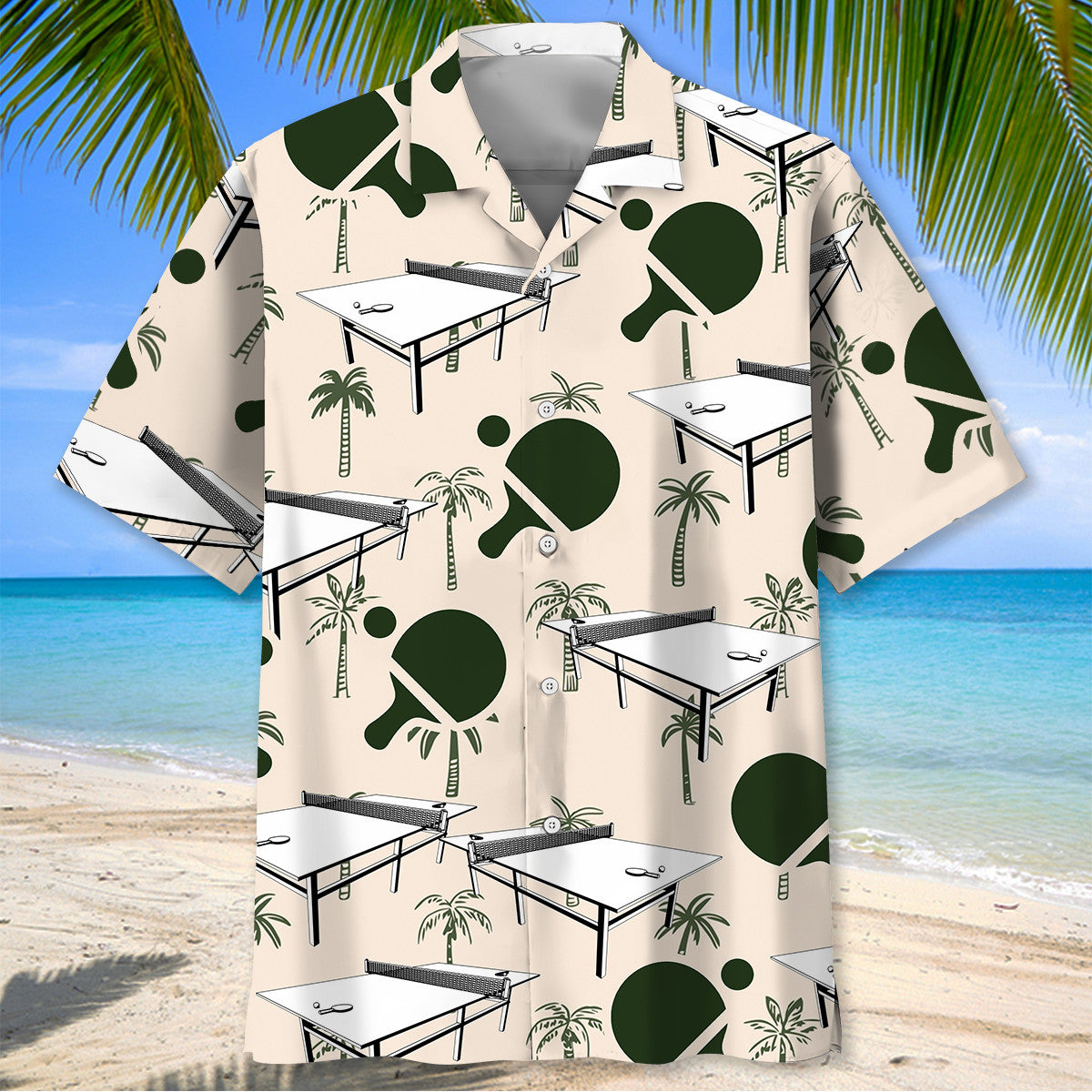 Table Tennis Palm Tree Hawaiian Shirt