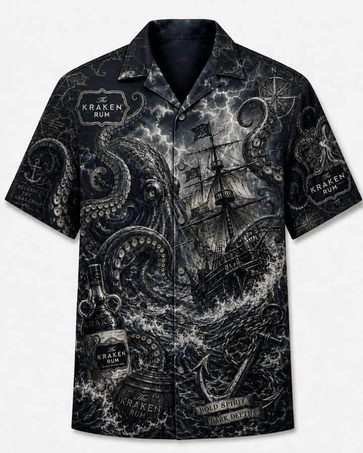 The Kraken Rum Dark Depths Hawaiian Shirt
