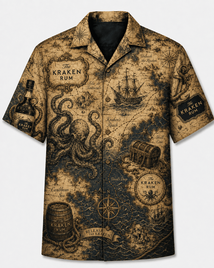 The Kraken Treasure Map Hawaiian Shirt