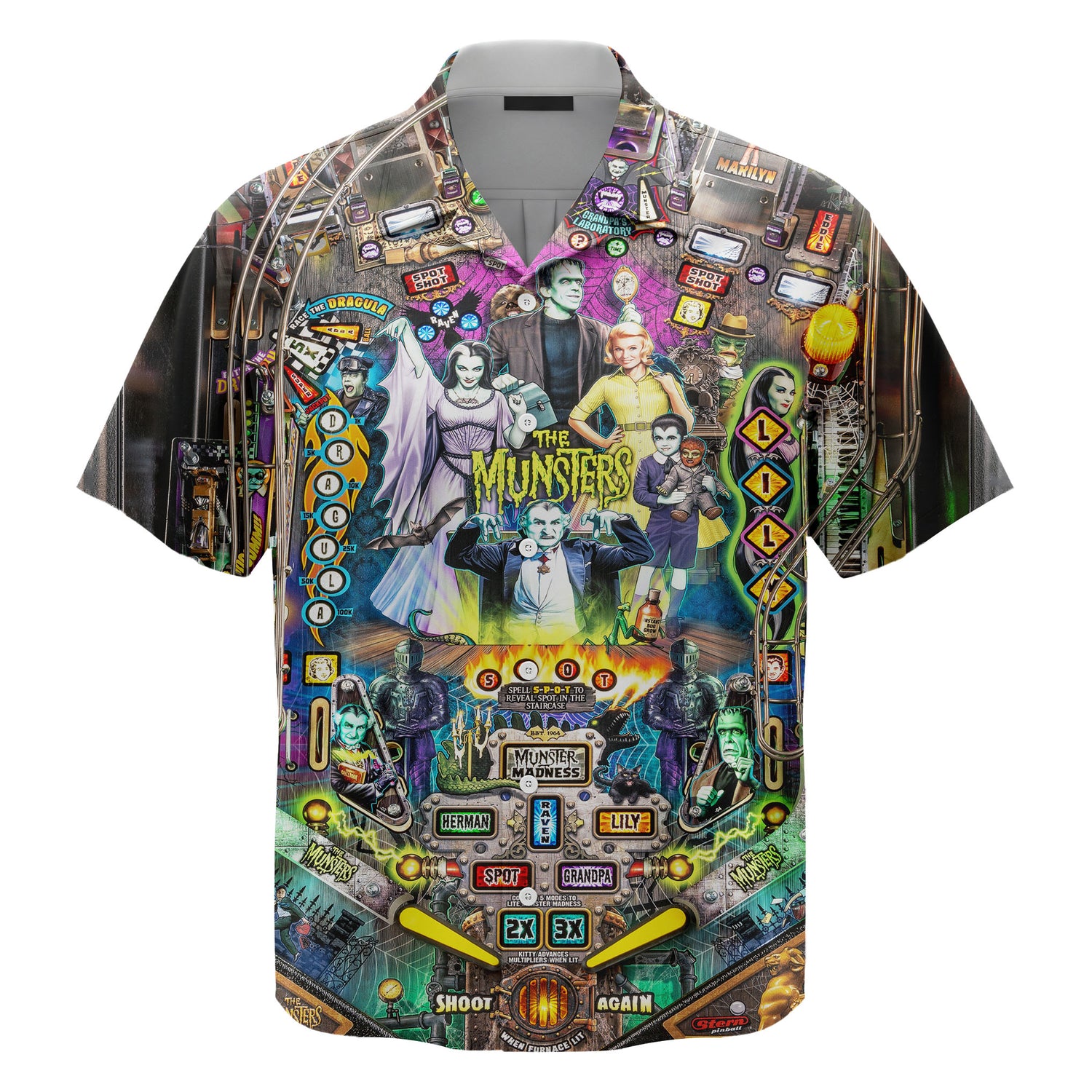 The Munsters Pinball Unisex Hawaiian Shirt