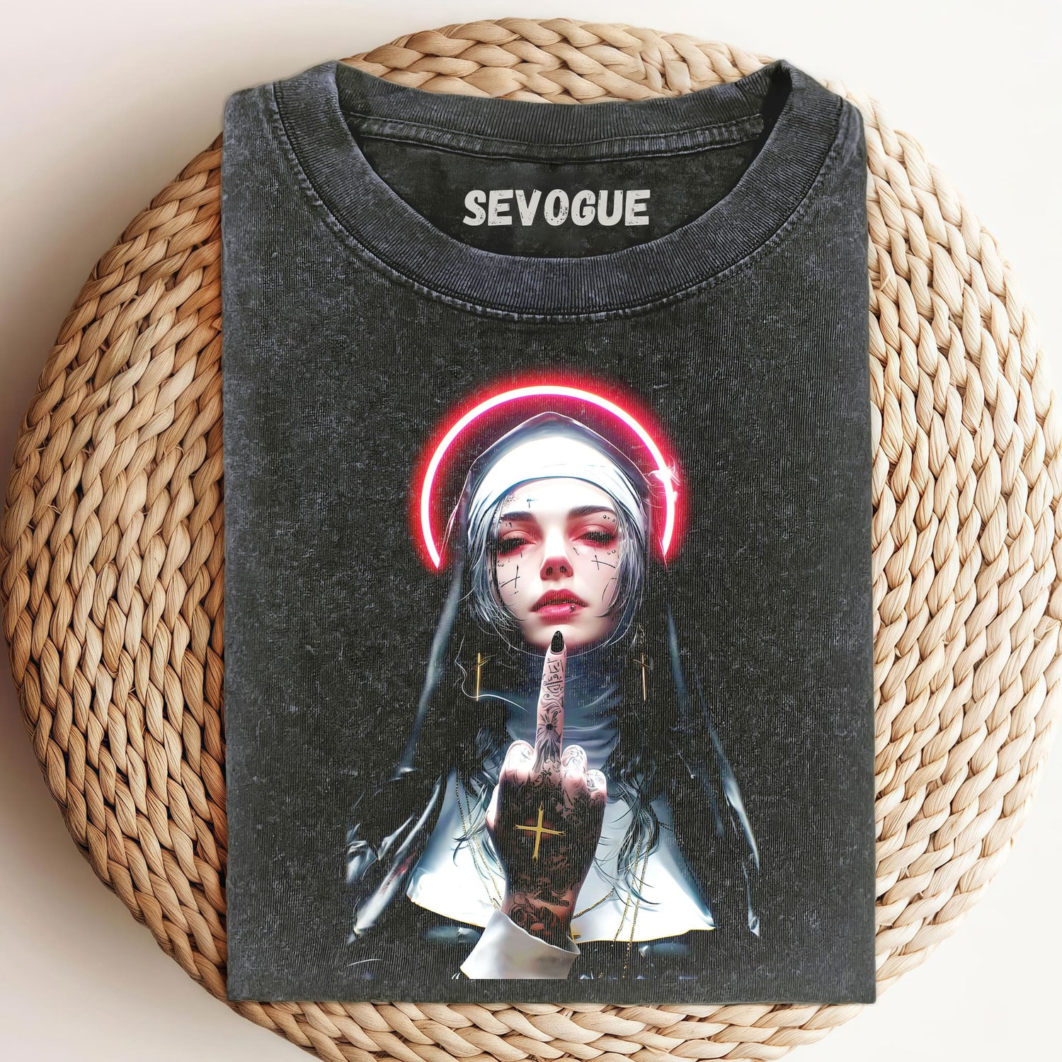 The Nun Raised Her Middle Finger Unisex Tee, Sweatshirt & Hoodie