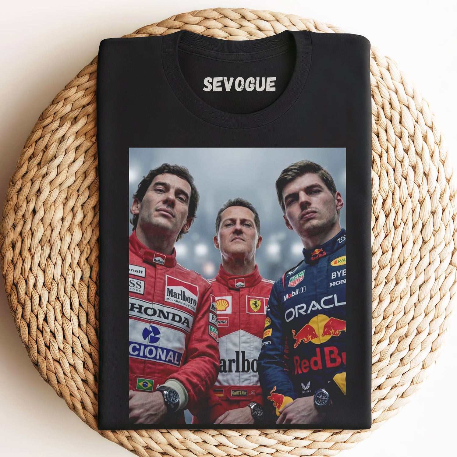 Three Kings Senna & Michael Schumacher & Max Verstappen Unisex Tee, Tank Top, Layered LS, Sweatshirt & Hoodie