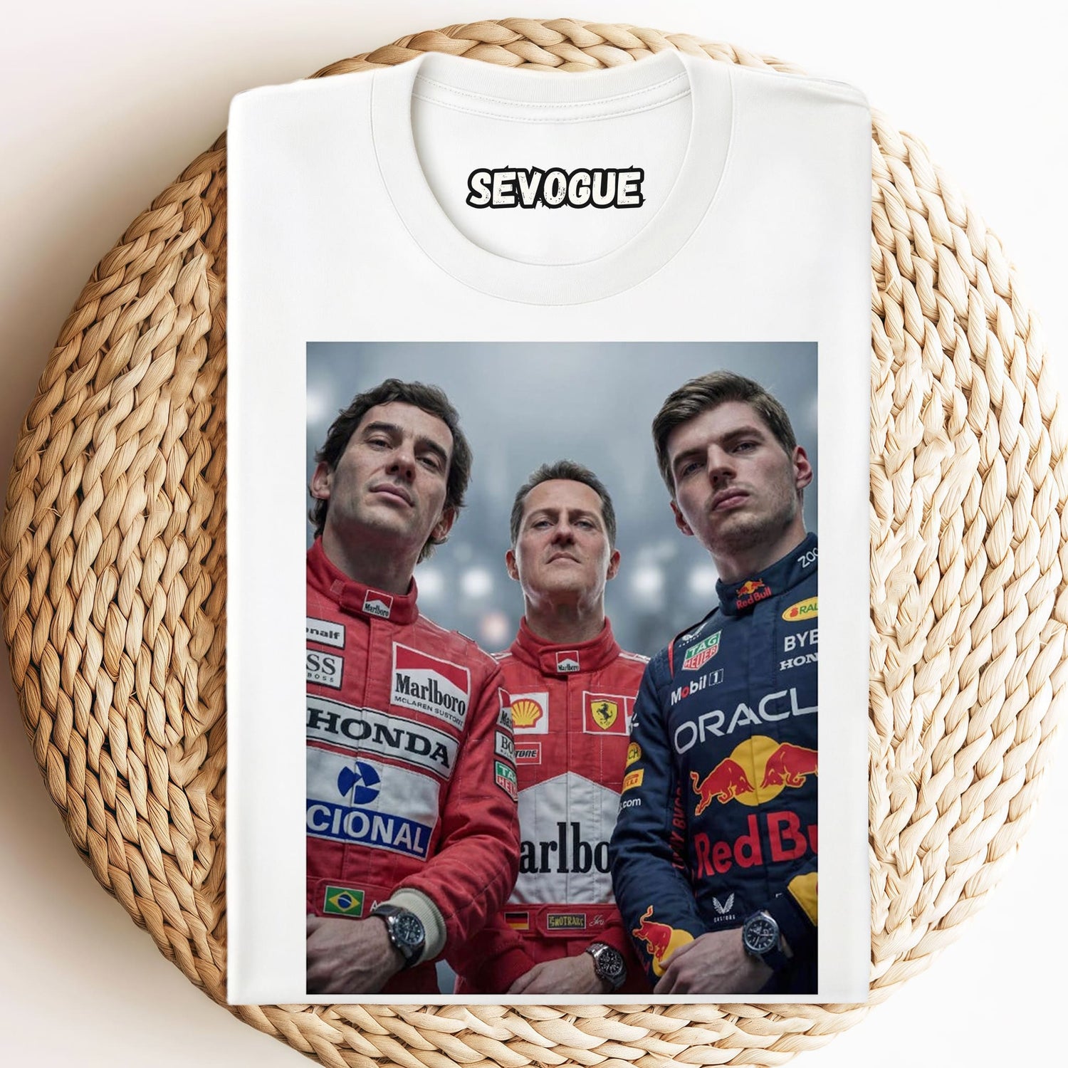 Three Kings Senna & Michael Schumacher & Max Verstappen Unisex Tee, Tank Top, Layered LS, Sweatshirt & Hoodie