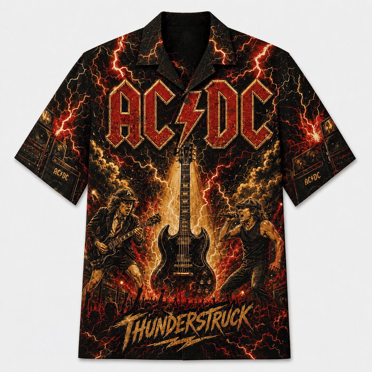 Thunderstruck Lightning Rock Hawaiian Shirt