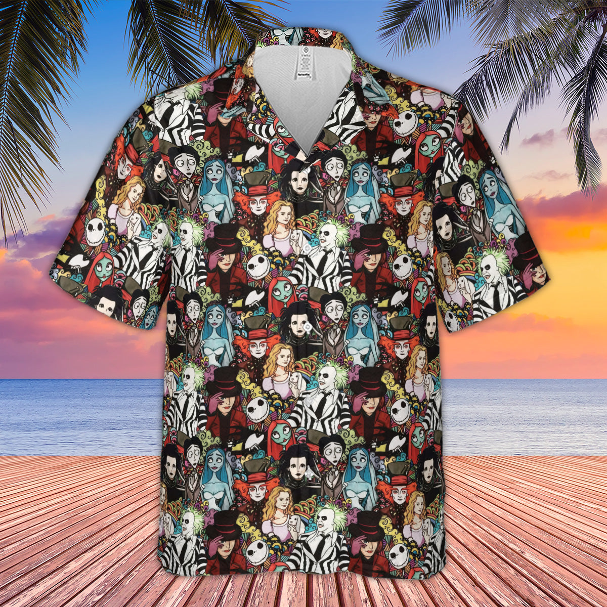 Tim Burton Characters Halloween Hawaiian Shirt