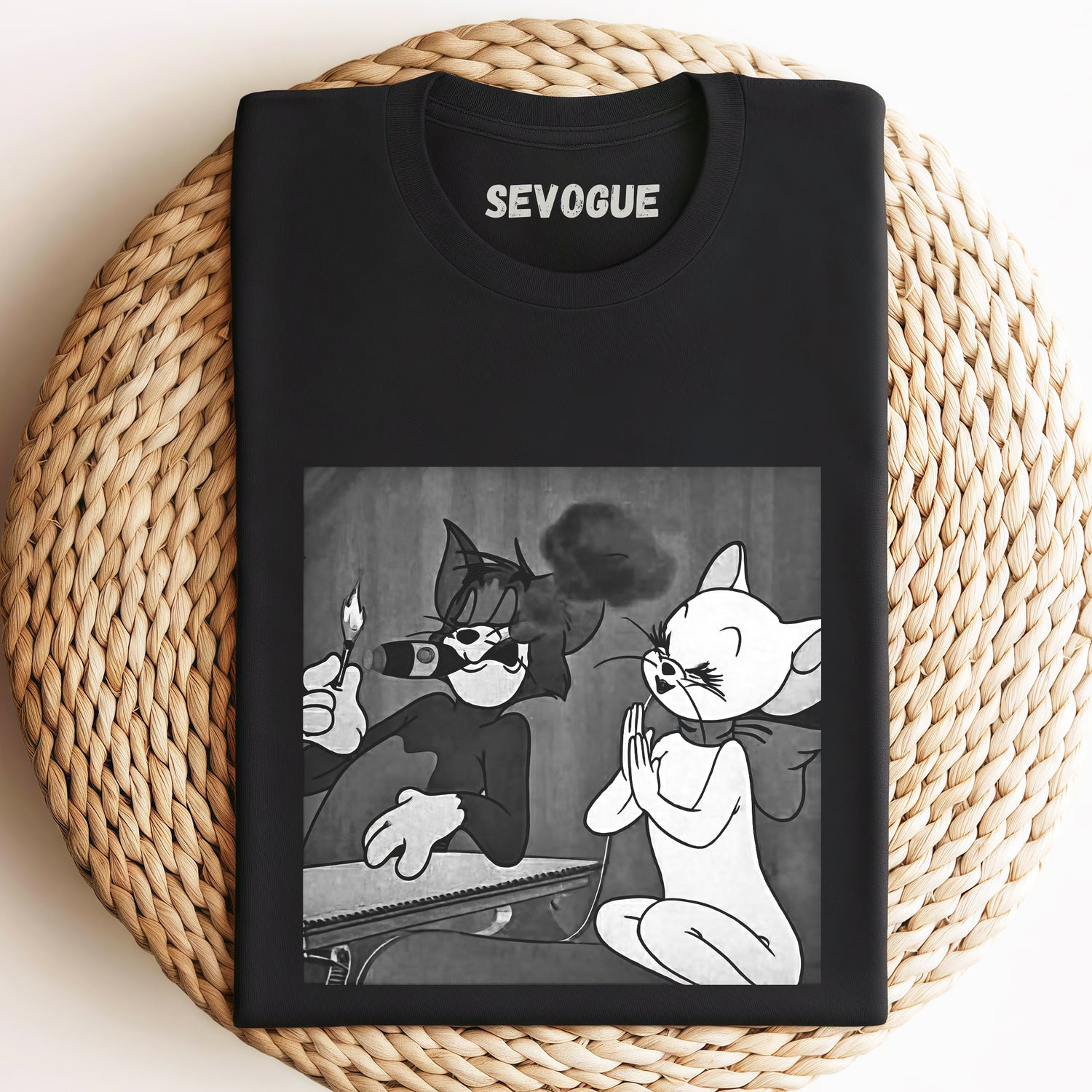 Tom And The White Cat's Funny Moment Unisex Tee, Sweatshirt & Hoodi