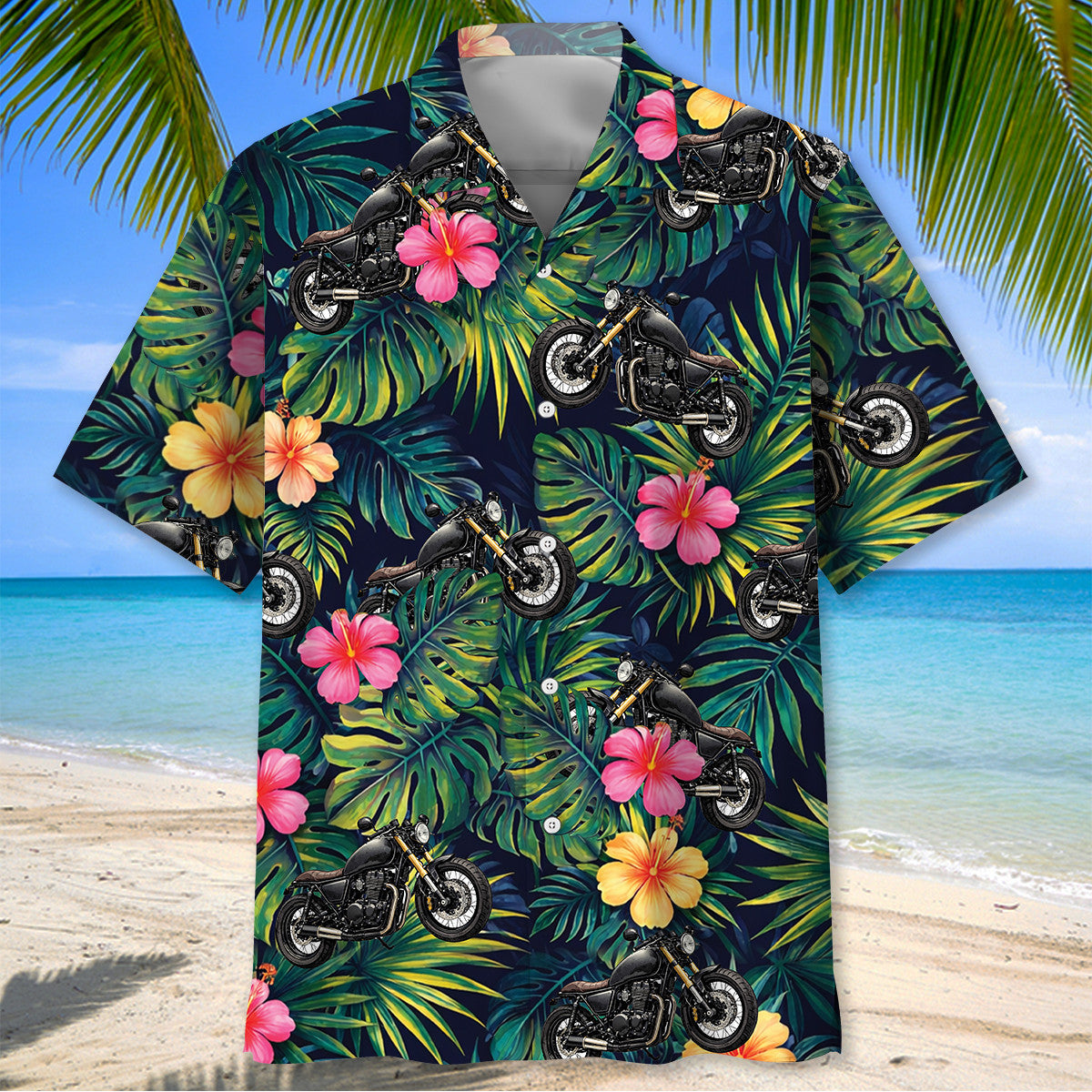 Tropical Cool Motorcycle Hawaiian Shirt