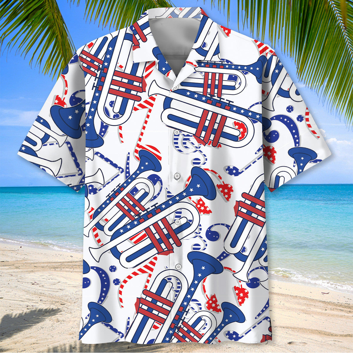 Trumpet 4th of July Celebrations Hawaiian Shirt