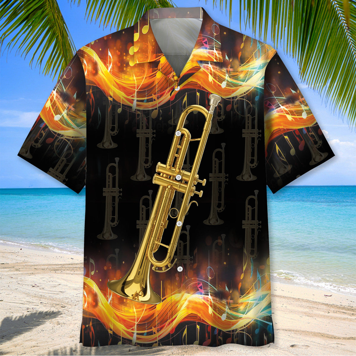 Trumpet Music Bokeh Light Hawaiian Shirt
